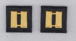 CAPT Captain MEDIUM GOLD on BLACK rank insignia collar lapel patches 1.5" LARGE